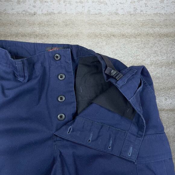 Vintage Military Tactical Pants Navy Blue Baggy Double Knees Large Regular 90s - Picture 4 of 5